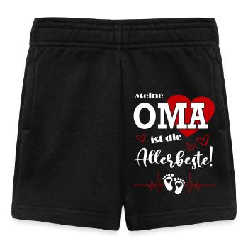 Meine Oma ist die beste Babysprüche Familie - Baby Shorts - Schwarz - Vorne