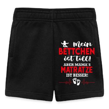 Bett Bettchen Schlafen Matratze Babysprüche - Baby Shorts - Schwarz - Vorne