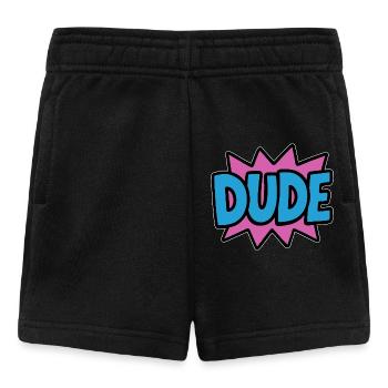 Dude Schriftzug Retro Bro Bruder - Baby Shorts - Schwarz - Vorne