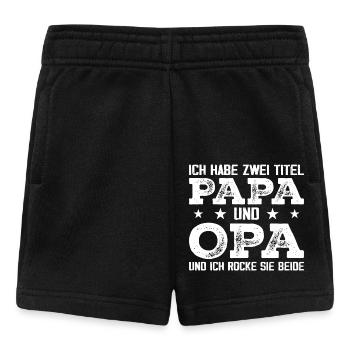 Ich Habe Zwei Titel Papa Und Opa - Baby Shorts - Schwarz - Vorne