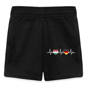 Hungary Germany Heartbeat Flag Hungarian Hungarian - Baby Shorts - black - Front