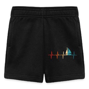 Retro Segler Segelboot Herzschlag Segeln - Baby Shorts - Schwarz - Vorne