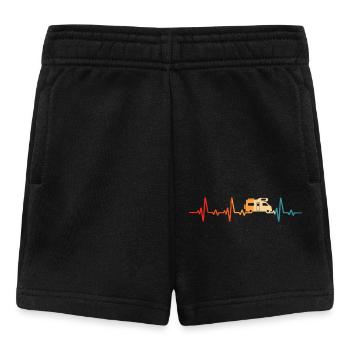 Wohnmobil camping t-shirt retro camper wohnwagen - Baby Shorts - Schwarz - Vorne