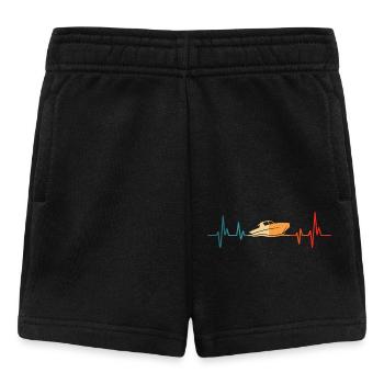 Motorboot Herzschlag Boot Kapitän - Baby Shorts - Schwarz - Vorne