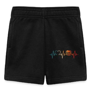 Bücherwurm Leseratte Bücher Herzschlag Lesen - Baby Shorts - Schwarz - Vorne