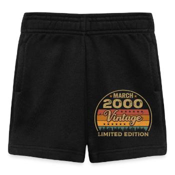 Vintage march 2000 birthday march 2000 retro 2000M - Baby Shorts - black - Front