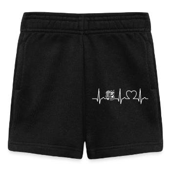 Pop-corn, et cinéma, Courbe ECG, Ligne cardiaque, Pouls - Short Bébé - noir - Devant