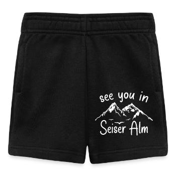 Seiser Alm Snowboarden Wandern und Ski fahren - Baby Shorts - Schwarz - Vorne