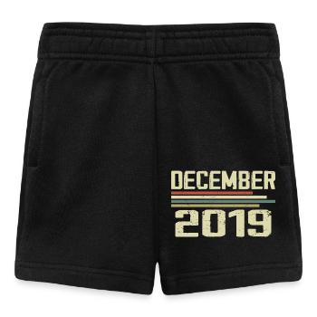 Décembre 2019 Vintage Vintage Rétro Anniversaire - Short Bébé - noir - Devant