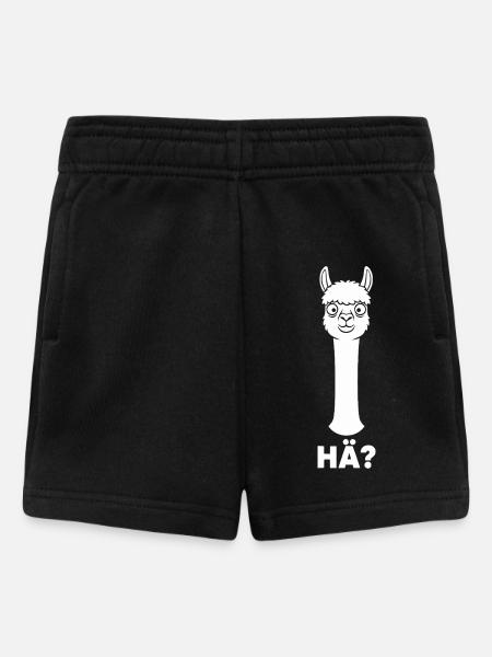 Lama mit fragendem Blick - Baby Shorts - Schwarz