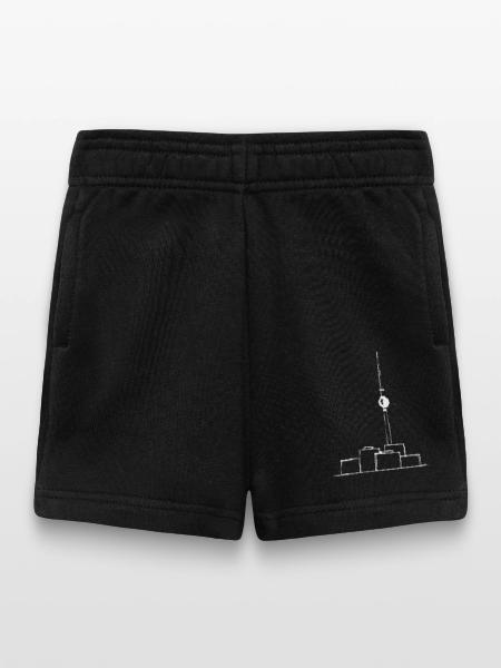 TV Tower Minimal w - Baby Shorts - black - Front
