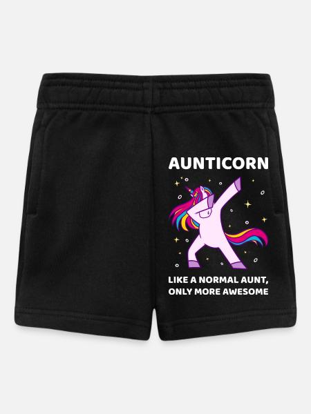Aunticorn I - Awesome Aunt Unicorn - Baby Shorts - black