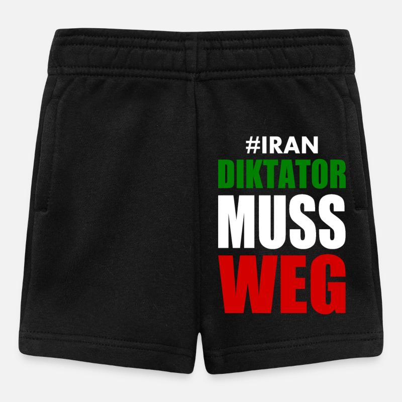 diktator muss weg iran - Baby Shorts - Schwarz