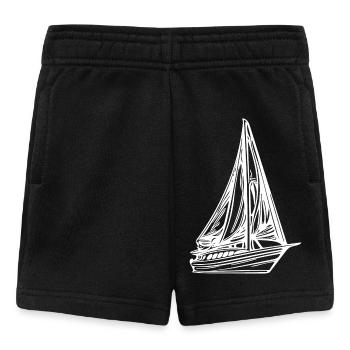Voilier avec voile pour capitaines et skippers - Short Bébé - noir - Devant