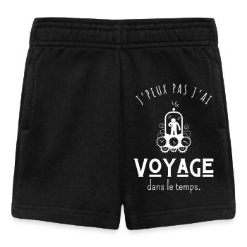 I Can't I Traveled Back in Time - Humor - Baby Shorts - black - Front