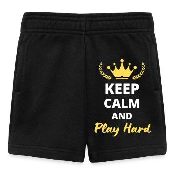 T-shirt “Keep Calm and Play Hard” - Pour les actif - Short Bébé - noir - Devant
