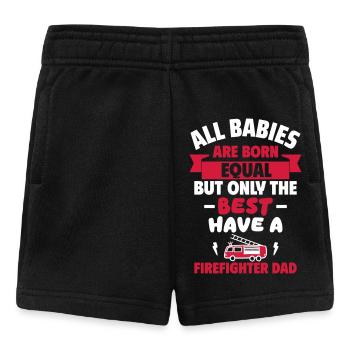 Bébé,Papa pompier,Cadeau de naissance,Fête des pères - Short Bébé - noir - Devant