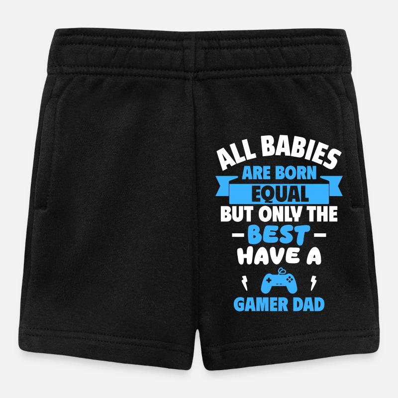 Bébé,Papa Gamer,Geek,Jeux,Cadeau de naissance - Short Bébé - noir