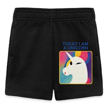 Licorne avec devise – Design unique - Short Bébé - noir - Devant