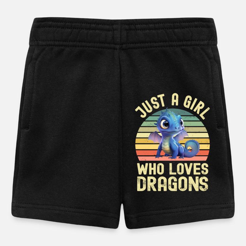 Drache Drachen - Baby Shorts - Schwarz