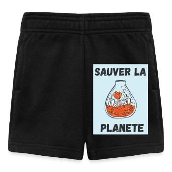PLANETE. JOUR DE LA TERRE. ECOLOGIE. PLANET. VEGAN - Short Bébé - noir - Devant