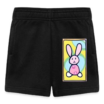 Pastell Bunny Osterhase auf gelbem Hintergrund - Baby Shorts - Schwarz - Vorne