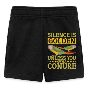 Schweigen ist Gold Sittich Papagei Design - Baby Shorts - Schwarz - Vorne