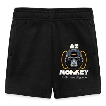 Kunstvolle Affe mit KI-Thema - Baby Shorts - Schwarz - Vorne