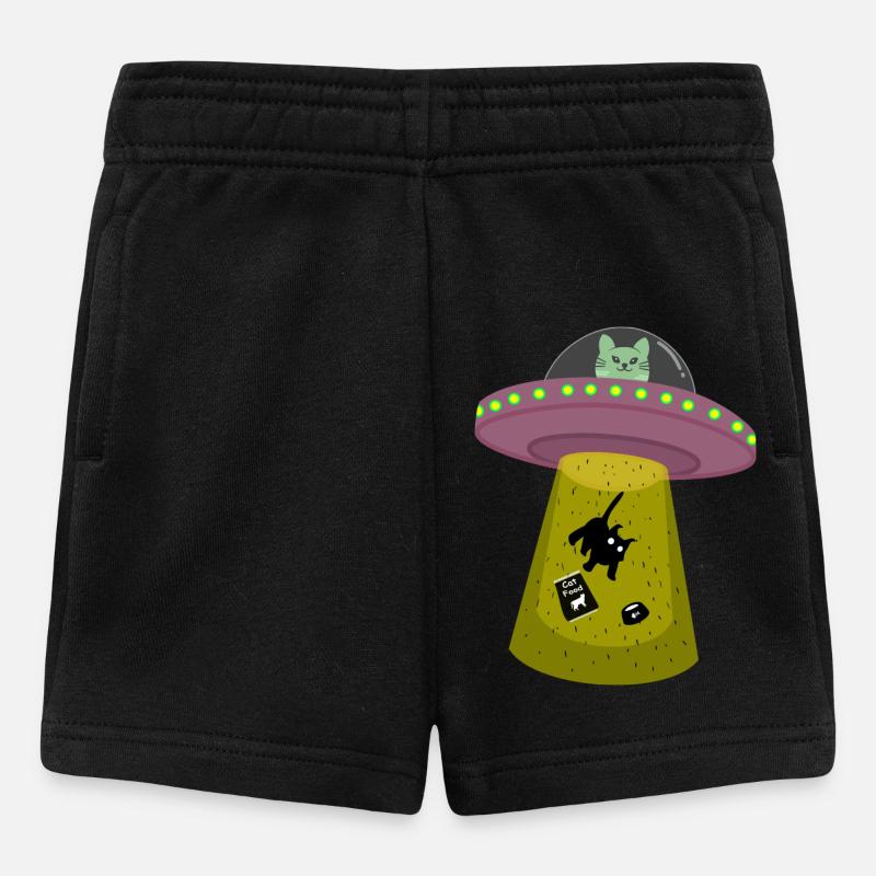 ufo cat - Baby Shorts - black