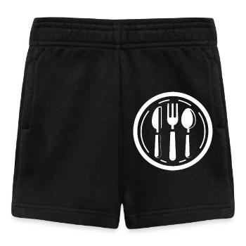 Couverts, Couteau, Fourchette, Cuillère - Short Bébé - noir - Devant