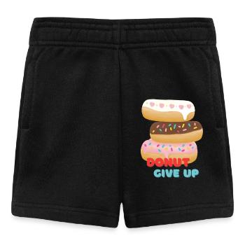 DONUT GIVE UP Pile de beignets colorés avec des motifs - Short Bébé - noir - Devant