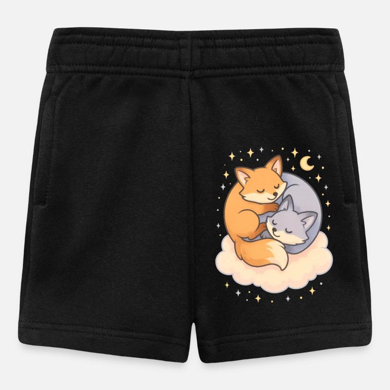 Renards Câlins Kawaii - Short Bébé - noir