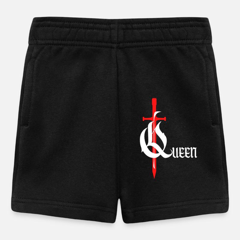 Gothic Queen Design mit Schwert mit weißem Text - Baby Shorts - Schwarz