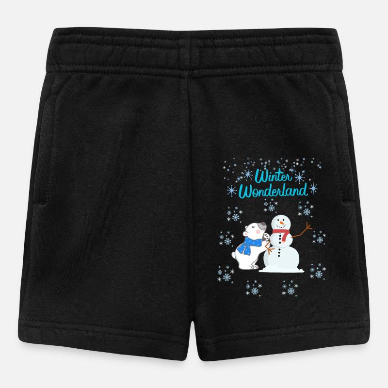 Eisbär & Schneemann - Baby Shorts - Schwarz