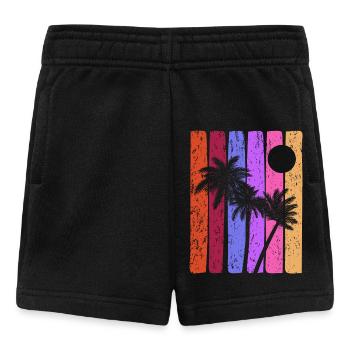 Tropical Sunset Stripes - Baby Shorts - black - Front