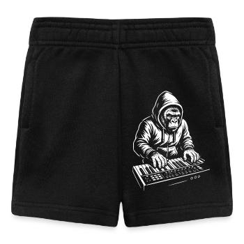 DJ Chimp in Hoodie plays keyboard music - Baby Shorts - black - Front