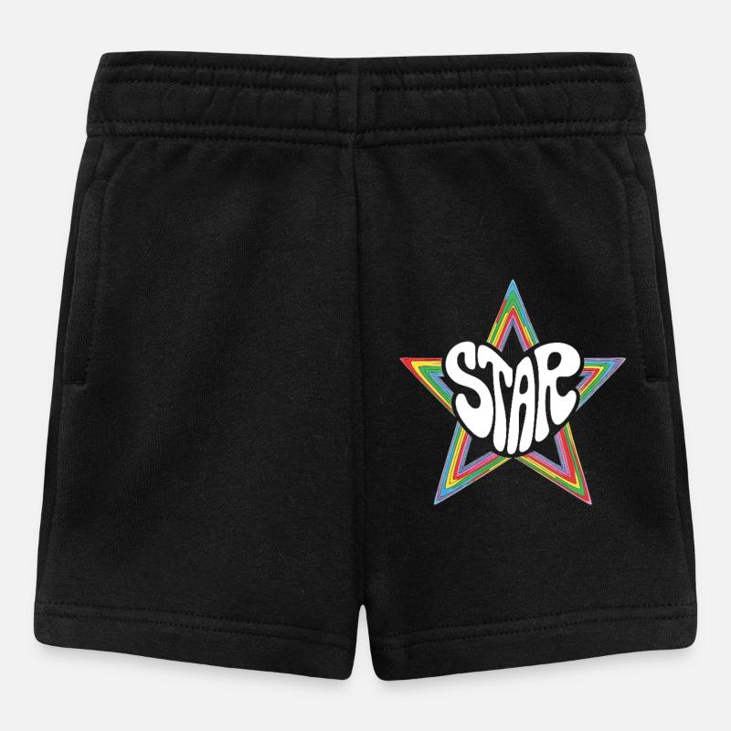 Space Star Psychedelic Rainbow - Baby Shorts - black