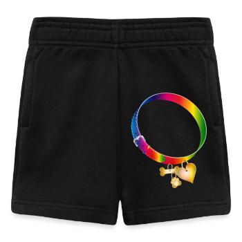 Rainbow Dog Collar Motif with Pendants - Baby Shorts - black - Front