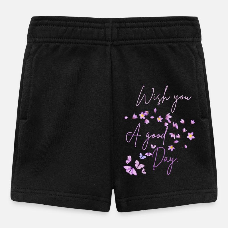 Je vous souhaite une bonne journée florale - Short Bébé - noir