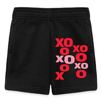 XO Love Letters Cute Valentine Typography - Baby Shorts - black - Front