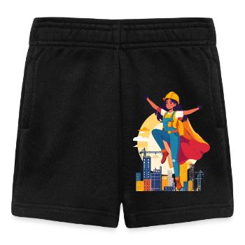 Construction heroine heroine of the construction site construction worker motif - Baby Shorts - black - Front
