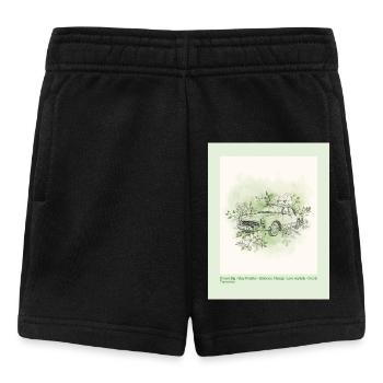 Vintage Car with Floral Frame - Baby Shorts - black - Front