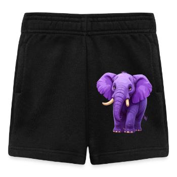 éléphant violet - Short Bébé - noir - Devant