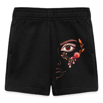 Boho Line Art Floral Design - Baby Shorts - Schwarz - Vorne