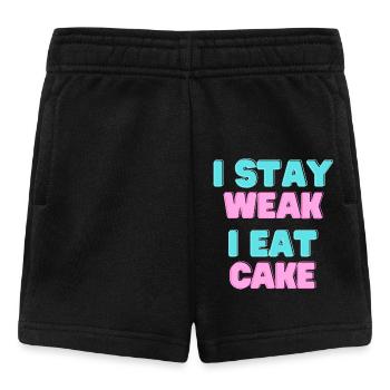 JE RESTE FAIBLE JE MANGE DU GÂTEAU - Devise du gâteau - Short Bébé - noir - Devant