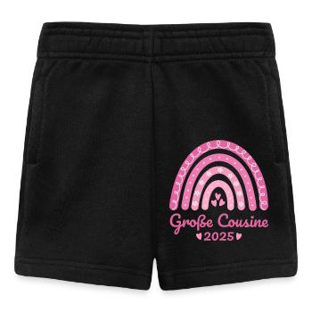 Boho Regenbogen rosa Große Cousine 2025 - Baby Shorts - Schwarz - Vorne