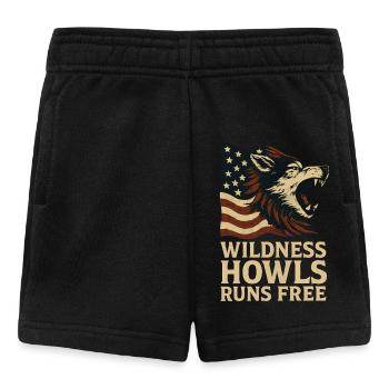 Wild Howl, Kostenloser Kurs - Amerikanisch - Baby Shorts - Schwarz - Vorne