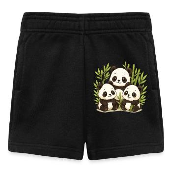 Niedlicher Panda Bambuswald - Baby Shorts - Schwarz - Vorne