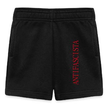 Lettrage antifasciste vertical en lettrage rouge - Short Bébé - noir - Devant