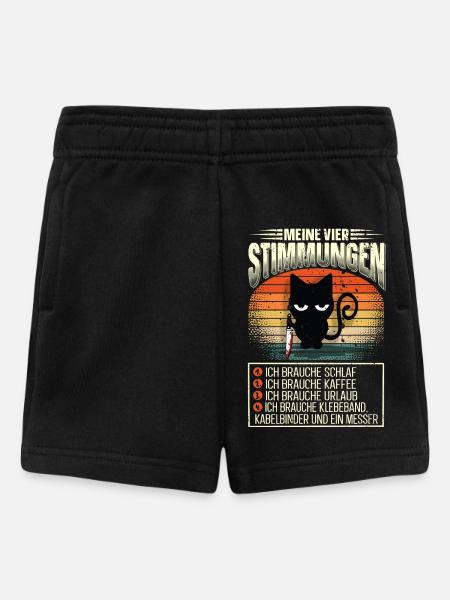 Meine Vier Stimmungen Katze Beruf Arbeit Menschen - Baby Shorts - Schwarz